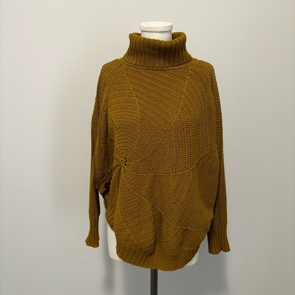 Anthropologie Angel Of The North Harvest Moon Poncho Sweater Cotton Knit Size XS - Picture 5 of 16